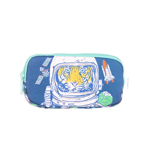 Kaukko Kids 3 Bölmeli Square Tiger  Kalem Çantası