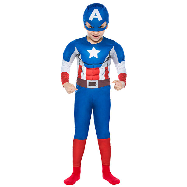 Kaptan Amerika Kostüm 10-12 Yaş x