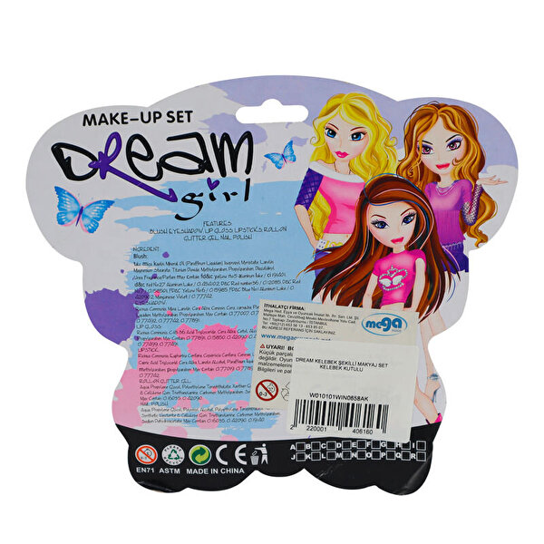 Kelebek Şekilli Kutulu Makyaj Seti
