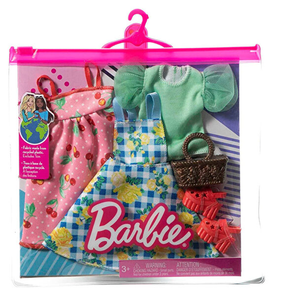 Barbie'nin Kıyafet Koleksiyonu İkili Paketler Kiraz Desenli Elbise HJT33