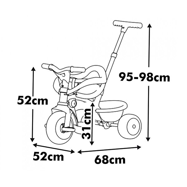 Smoby Be Move Comfort 3 Tekerlekli Bisiklet Pembe