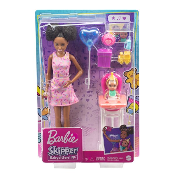 Barbie Bebek Bakıcılığı Oyun Seti Parti Temalı GRP41
