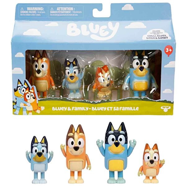 Bluey 4'lü Figür Seti Bluey & Family