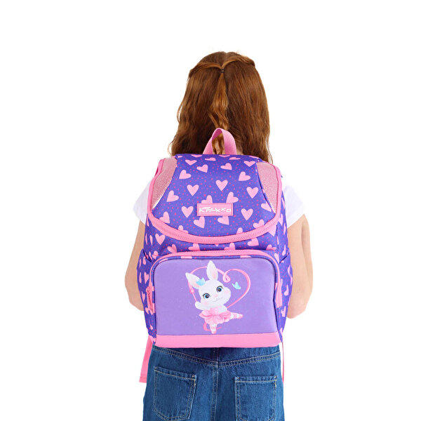 Kaukko Kids Sırt Çantası Cube Rabbit Mor Pembe