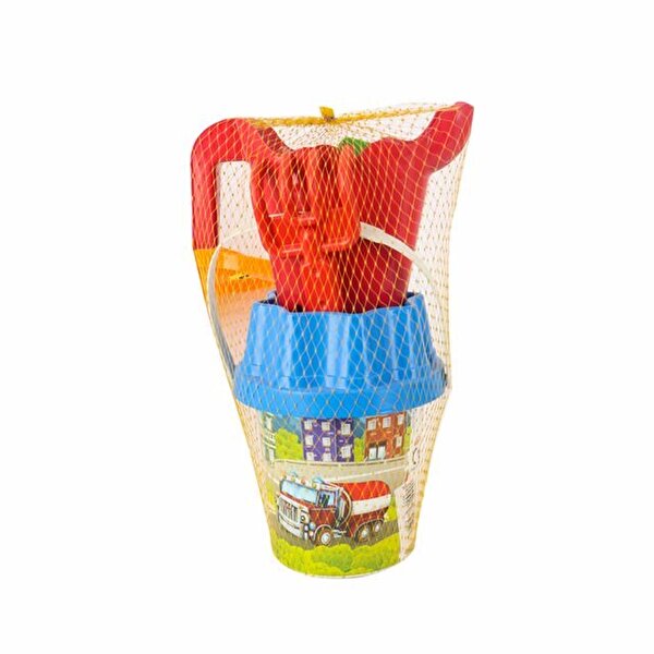 Mavi Kapaklı Kırmızı Suluklu Kova Seti 1011