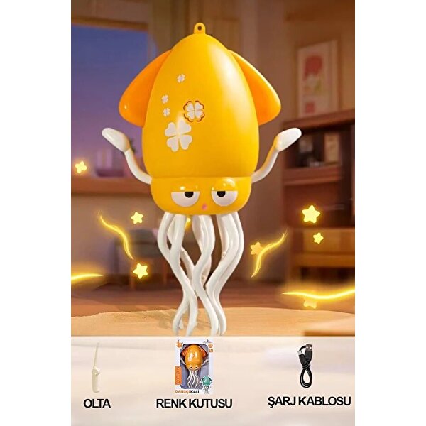 Dansçı Kali Müzikli Işıklı Hareketli Ahtapot Sarı