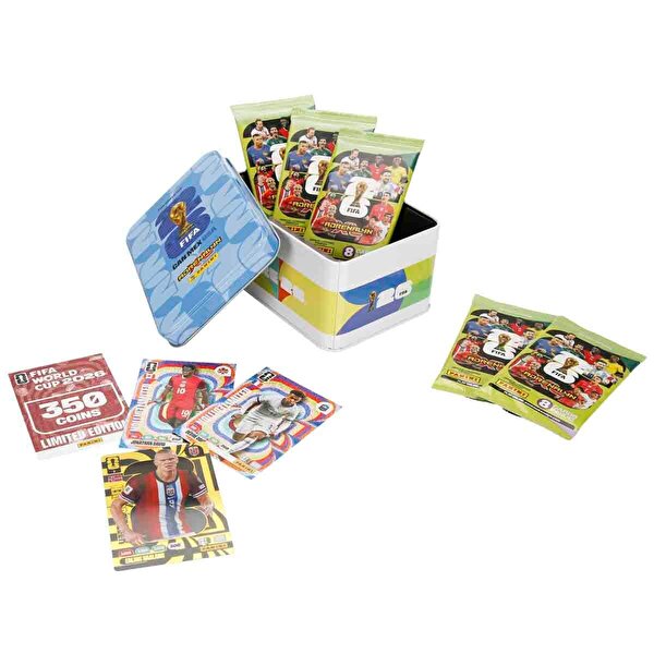 FIFA World Cup 2026 Adrenalyn XL Trading Card Metal Kutu Mavi