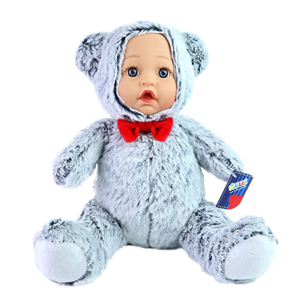 Bebek Yüzlü Peluş Oyuncak Gri Ayı 30 cm.