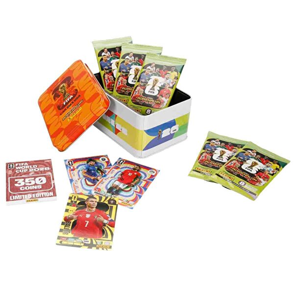 FIFA World Cup 2026 Adrenalyn XL Trading Card Metal Kutu Turuncu
