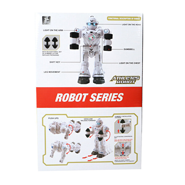 Sesli ve Işıklı Sporcu Mavi Robot