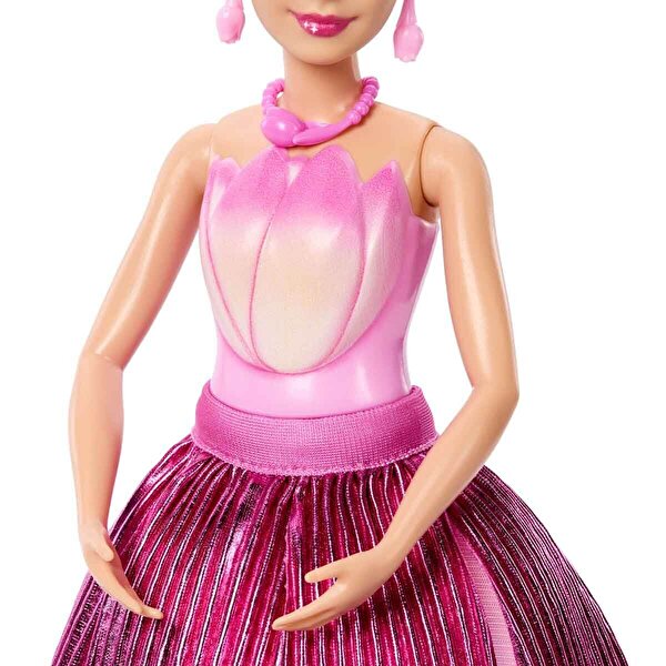 Barbie Petal Pop Lale Elbiseli Bebek JMF57