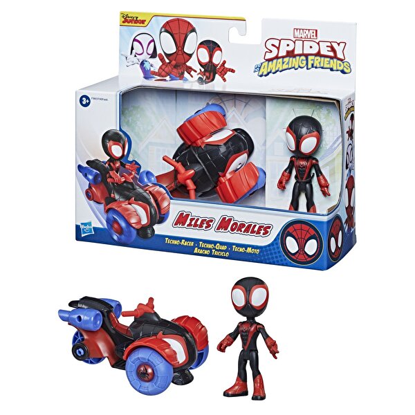 Spidey's Amazing Friends Figür ve Araçları Miles Morales' Techno Racer F1941