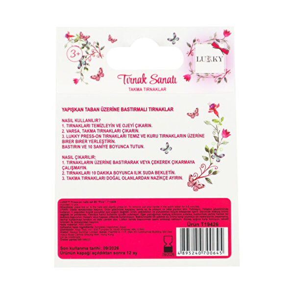 Lukky Kalp Baskılı Yapışkanlı Takma Tırnak Seti