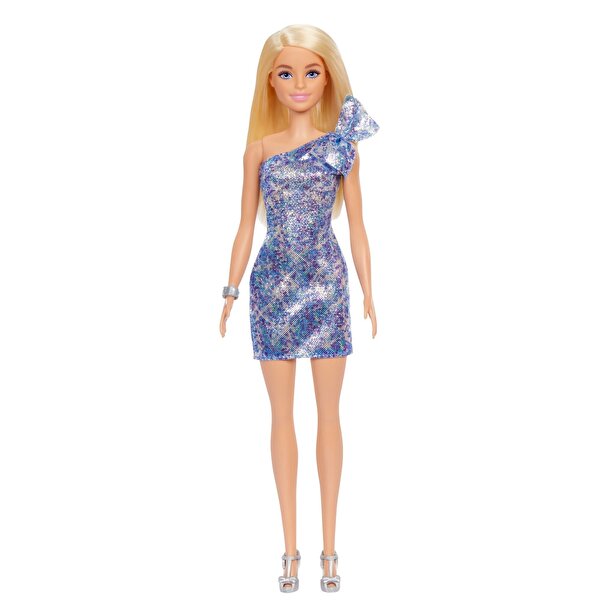 Barbie Pırıltılı Barbie Bebekler Mavi Elbiseli GRB32