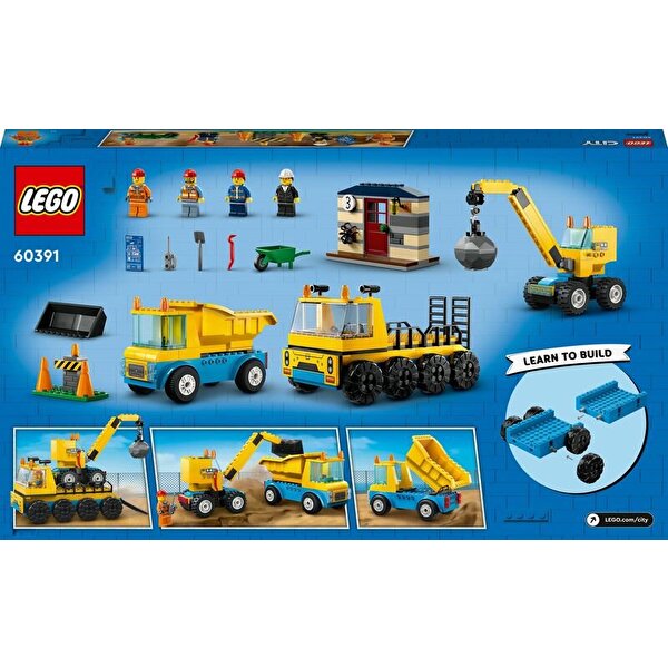 LEGO City İnşaat Kamyonları ve Yıkım Gülleli Vinç 60391