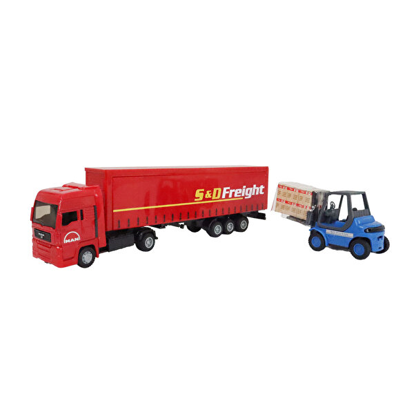 Teama 1:48 Man Yükleyici Araç Seti Kırmızı