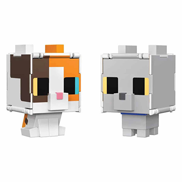 Minecraft Flipping Figs 2'si 1 Arada Figür Calico Cat HTL45