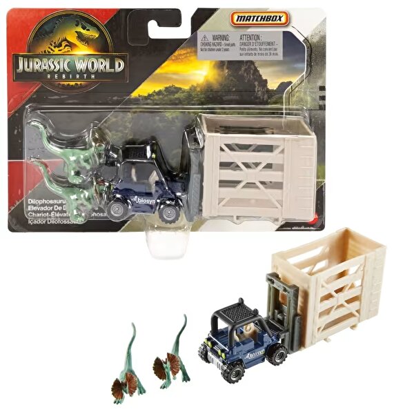 Matchbox Jurassi̇c World Di̇no Transporter Arabaları Dilophosaurus Lifter JGM09