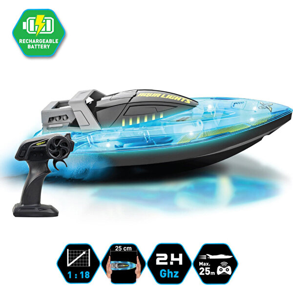Silverlit Exost Aqua Lights Uzaktan Kumandalı 1:18 Sürat Teknesi