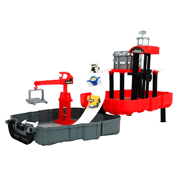 Harika Kanatlar Çantalı Süper Garaj Set Kırmızı