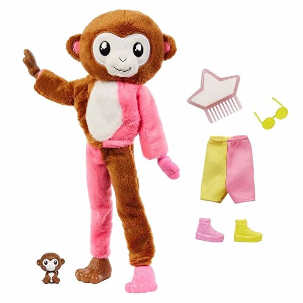 Barbie Cutie Reveal Bebekler Barbie Tropikal Orman Serisi Maymun HKR01