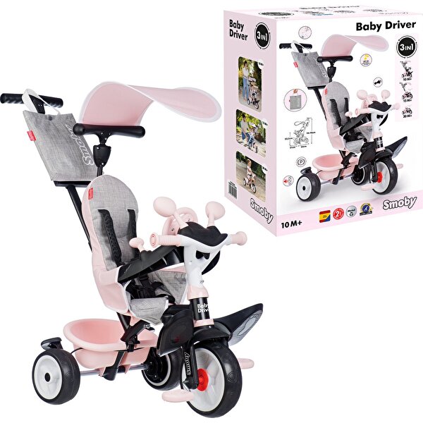 Smoby Baby Driver 3'ü 1 Arada Üç Tekerlekli Bisiklet