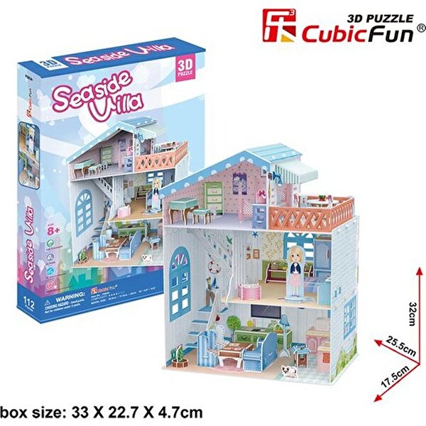 Cubic Fun 3D Puzzle 112 Parça Seaside Villa