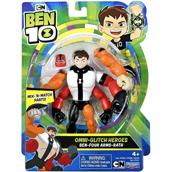 Ben 10 Aksiyon Figürler S1W8 Omni Glitch Heroes Ben Four Arms Rath