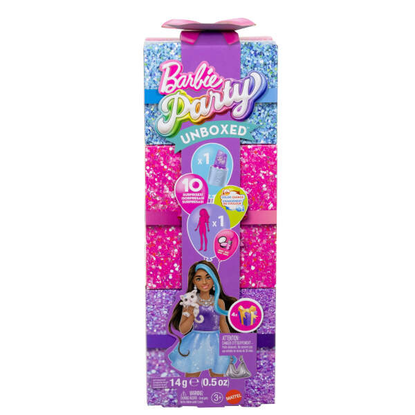 Barbie Unboxed Glam Party Serisi Mor Işıltılı Bebek JFY66