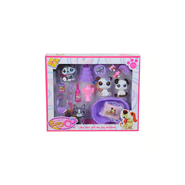 Kutuda 4'lü Beyaz Köpek Miniş Seti