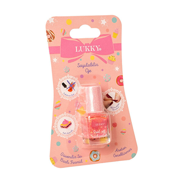 Lukky Su Bazlı Parlak Pembe İncili Soyulabilir Oje