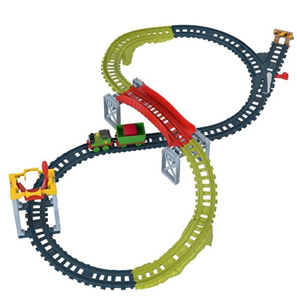 Thomas ve Arkadaşları Plastic Push Along Trackset Percys Up ve Cargo Drop HXK02