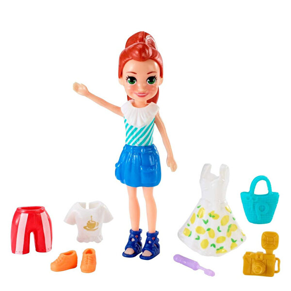 Polly Pocket ve Moda Aksesuarları Seti Turuncu Saçlı GFT91