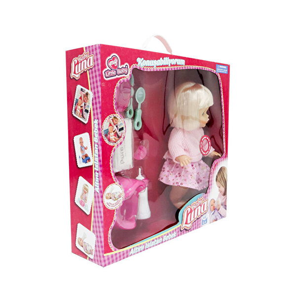 Baby Luna Altını Islatan Yemek Setli̇ Pembe Kazaklı Bebek