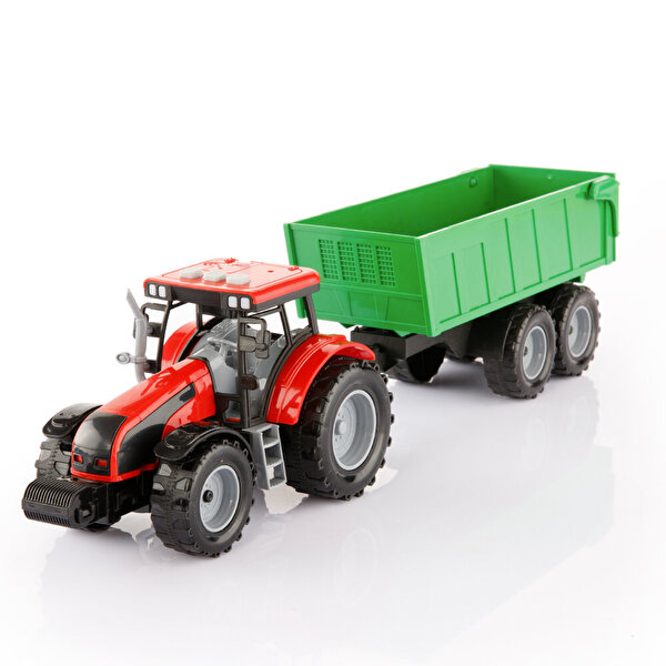 Römorklu Pilli Traktör Kırmızı