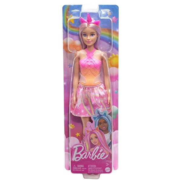 Barbie Unicorn Temalı Pembe Saçlı Bebek HRR13