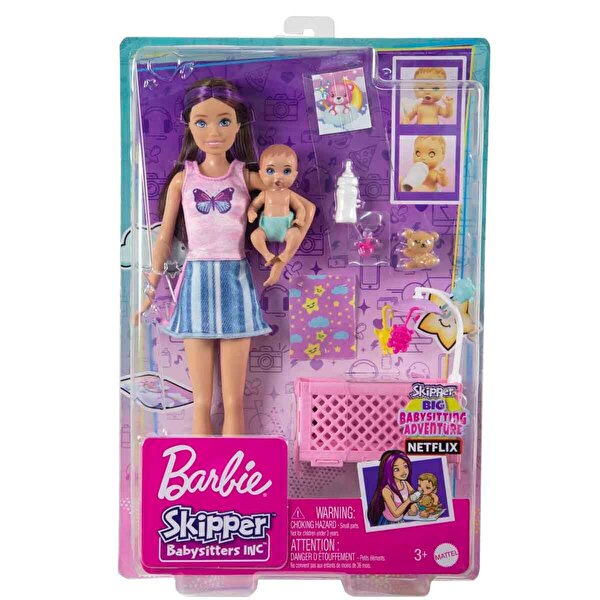 Barbie Skipper Bebek Bakıcılığı Beşikli Oyun Seti HJY33