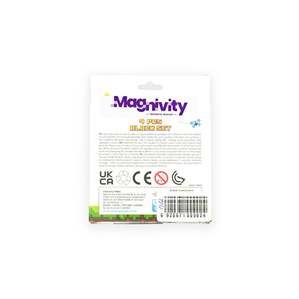 Magnivity Manyetik Bloklar Çim Desenli Blok 9 Parça