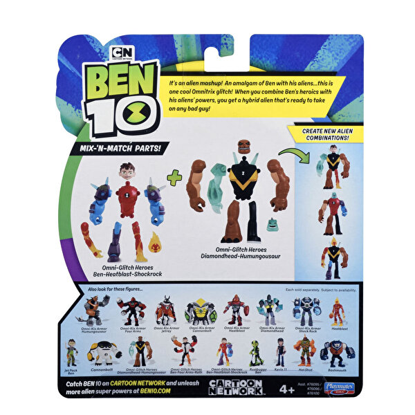 Ben 10 Basic Figürler Omni-Glitch Heroes Diamondhead-Humun