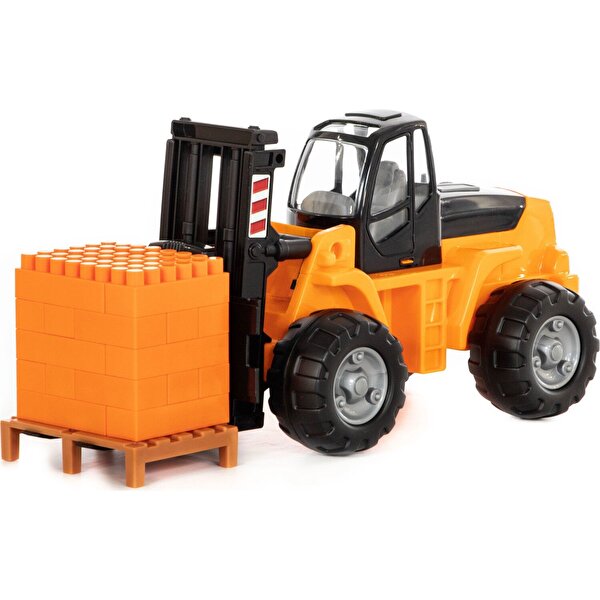 Sarı Forklift ve Paletli Yük Seti