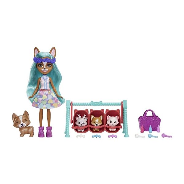 Enchanti̇mals Besti̇e Reveal Yakın Arkadaş Bebekler Crizia Corgi Show HLK86