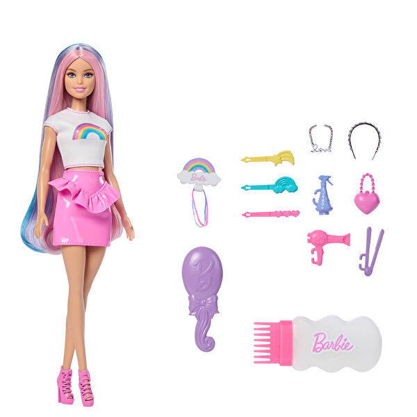Barbie Gökkuşağı Saçlar Bebeği JJP07