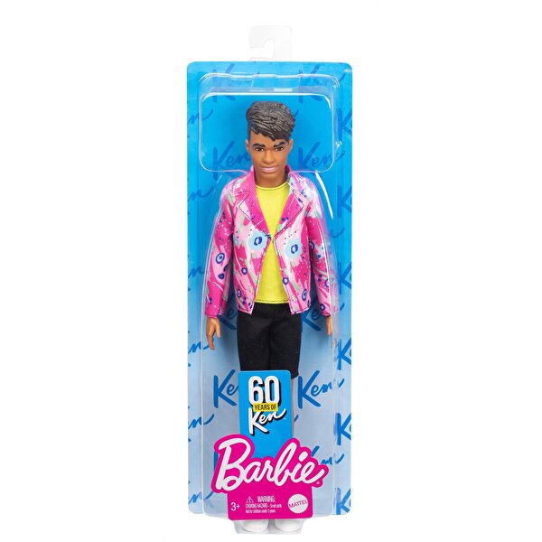 Barbie Ken 60. Yıl Bebeği Siyah Şortlu Desenli Ceketli GRB44
