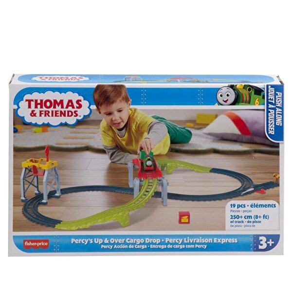 Thomas ve Arkadaşları Plastic Push Along Trackset Percys Up ve Cargo Drop HXK02