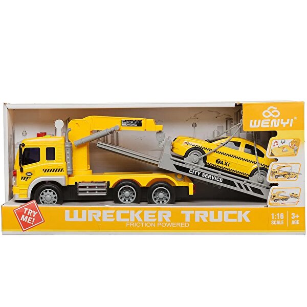 Wenyi 1:16 Ölçek Vinçli Araba Çekicisi ve Taksi