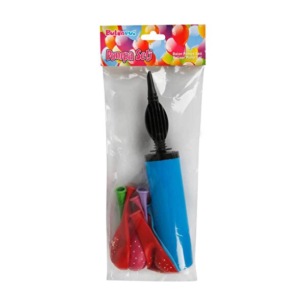 Parti Balon Pompa Seti Mavi