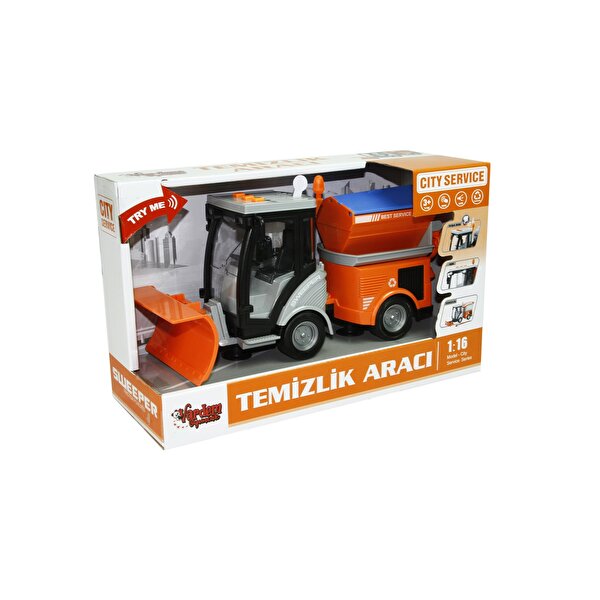 1:16 Ölçekli Sesli Işıklı Küreyici Temizlik Aracı