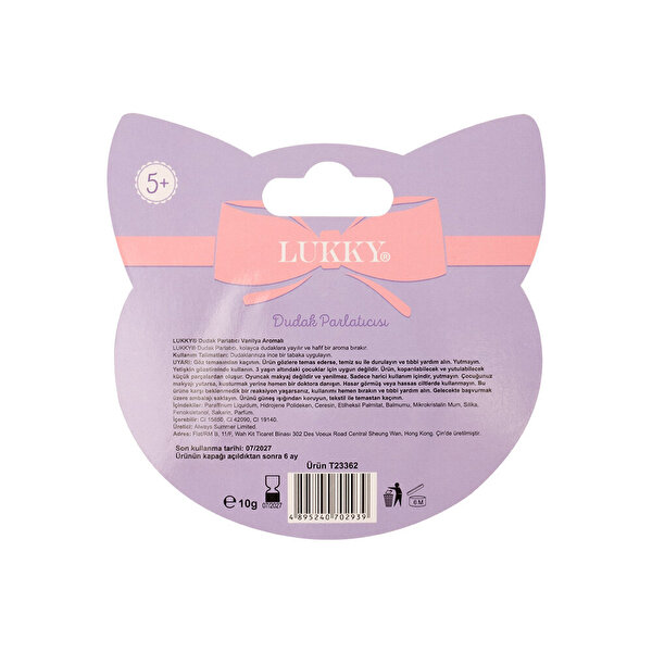 Lukky Simli Vanilya Aromalı Sarı Dudak Balm