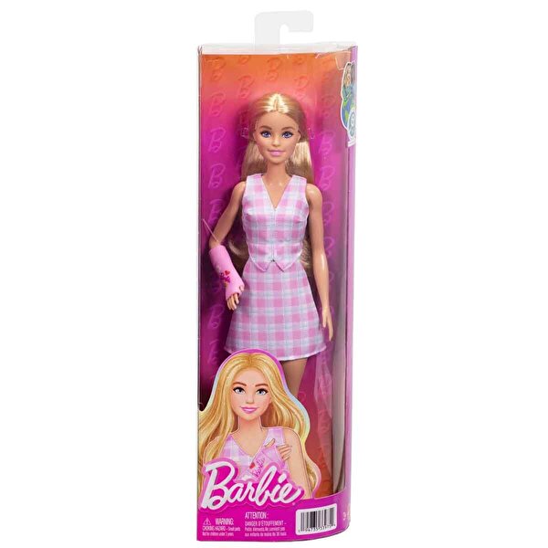 Barbie Büyüleyici Parti Bebekleri Pembe Kareli Elbiseli Bebek JJN56