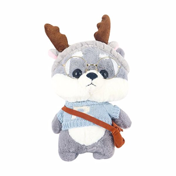 Gözlüklü Gri Bandanalı Peluş